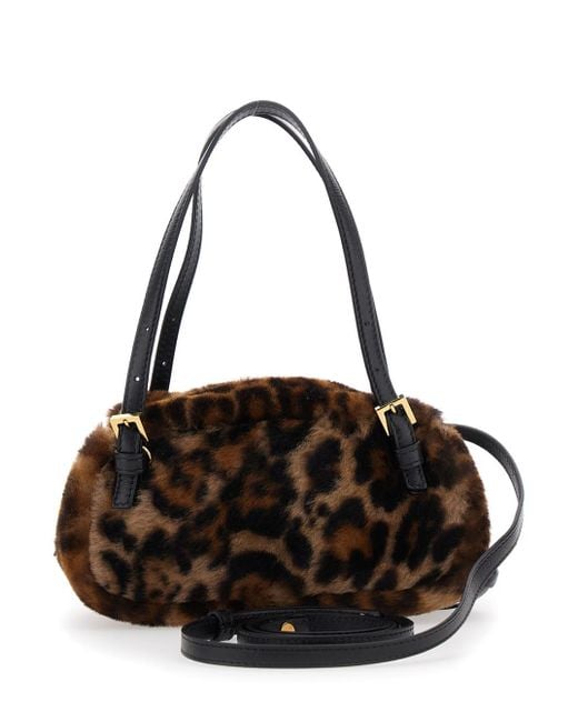Versace Black Shoulder Bag With Logo Lettering On The Front And Medusa Plaque