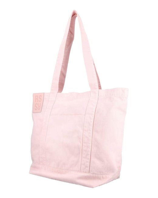 Raf Simons Small Denim Tote Bag in Pink 