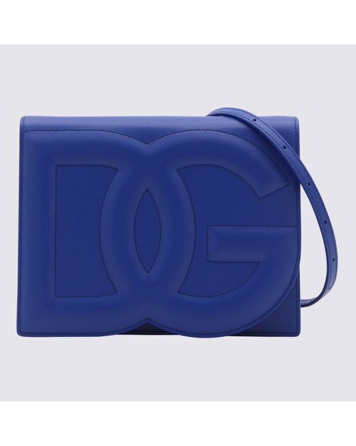 Dolce & Gabbana Blue Leather Dg Crossbody Bag