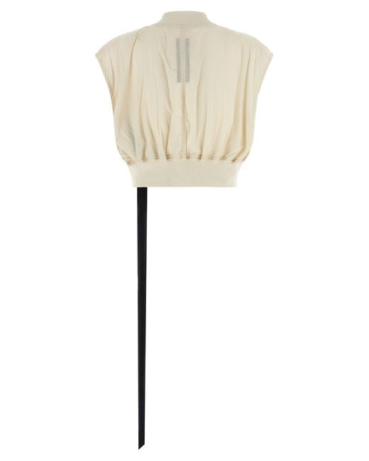 Rick Owens White Tatlin Bomber Vest Nylon Gilet