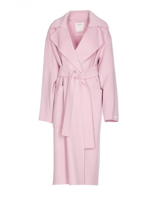 Sportmax Pink Single Breasted Coat