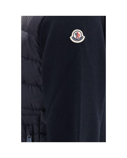Moncler Blue Goose Down Full-Length Jacket Clothing for men