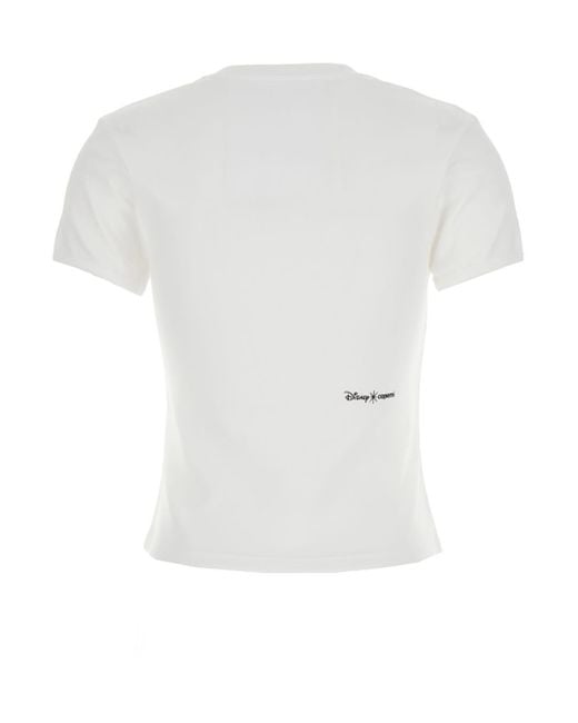 Coperni White Crewneck T-Shirt With Maxi Print On The Front And Logo Print On The Rear
