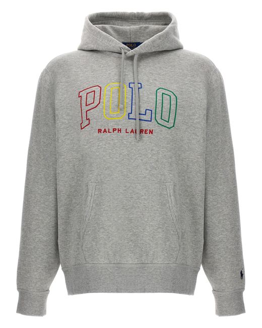 Polo Ralph Lauren Gray Logo Hoodie Sweatshirt for men