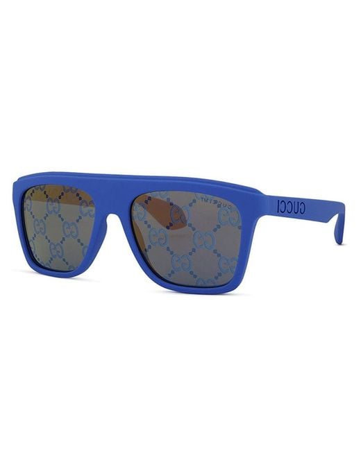 Gucci Blue Frame And Lens Sunglasses for men