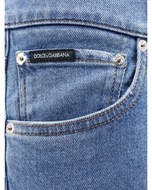 Dolce & Gabbana Blue Logo Plaque Jeans for men