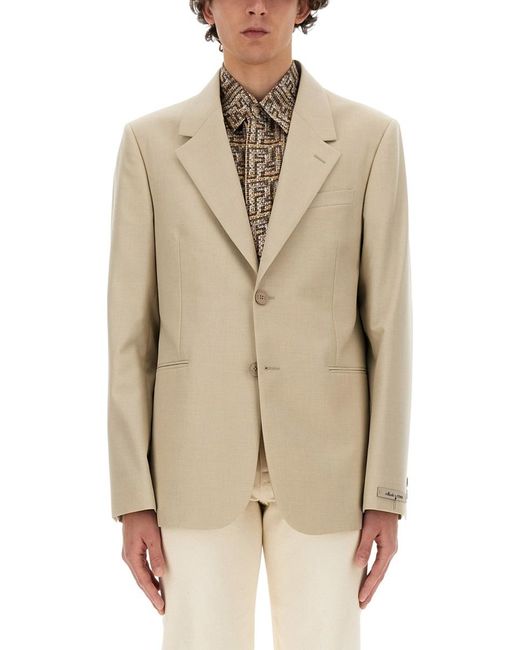 Fendi Natural Wool Jacket Virgin for men