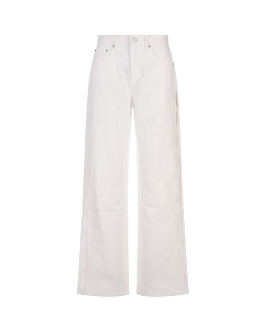 Purple Brand White Wide Side Cut Out Jeans