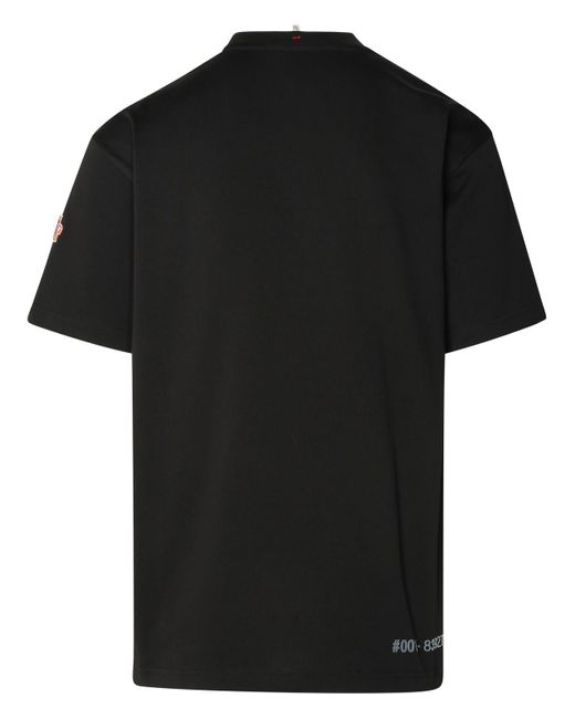 3 MONCLER GRENOBLE Black Cotton T-shirt for men