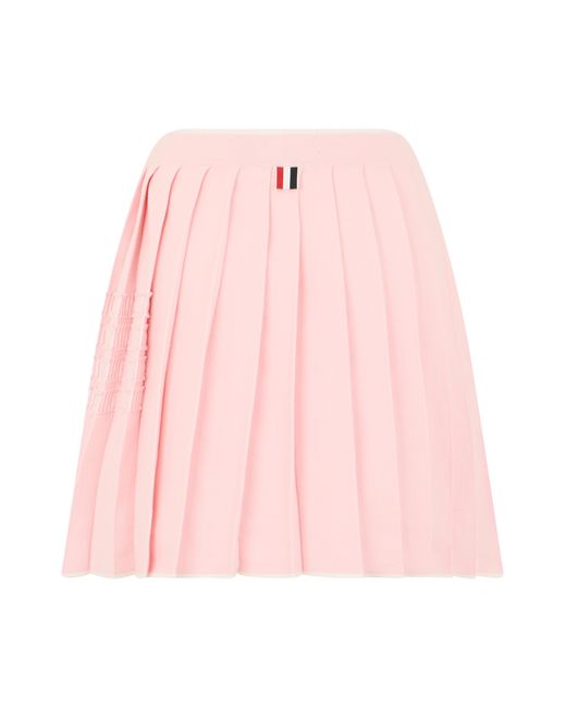 Thom Browne Pink Mini Skirt Cotton Pleated