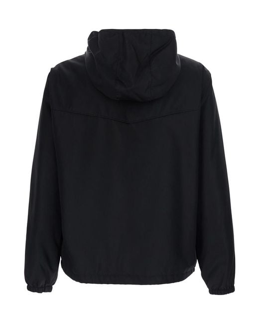 Versace Black Jacket Tech Fabric Coat for men
