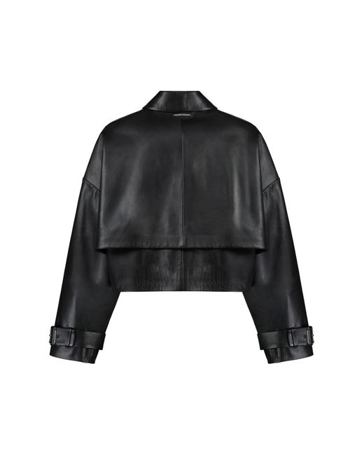 Calvin Klein Black Cropped Leather Jacket