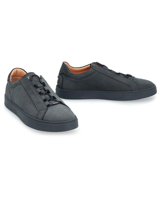 Tod's Black Nubuck Low-Top Sneakers