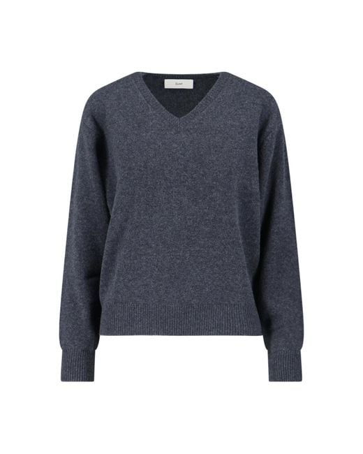 DUNST Blue Wool And Cashmere Sweater
