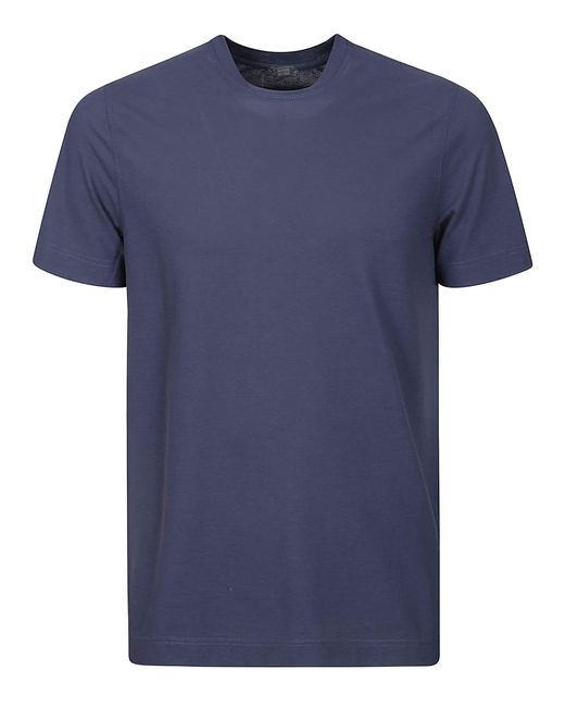 Zanone Blue Tshirt Ice Cotton for men