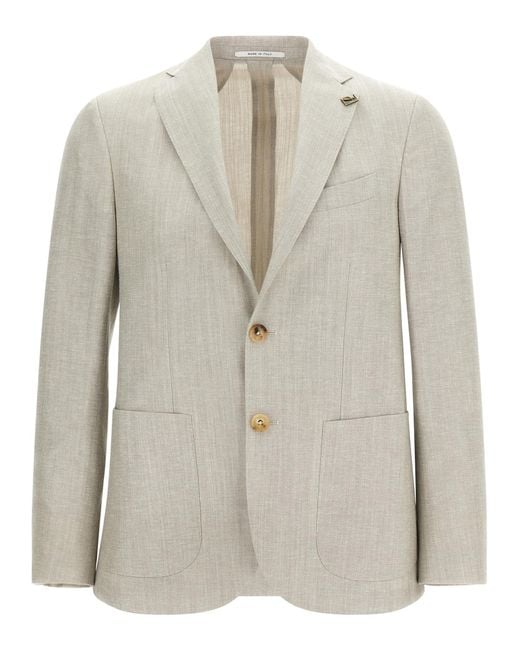Pal Zileri Gray Brera Blazer Cupro for men