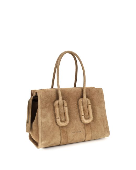Marc Jacobs Metallic Tote Handbag Babe City Suede Calf Leather Shoulder Bags
