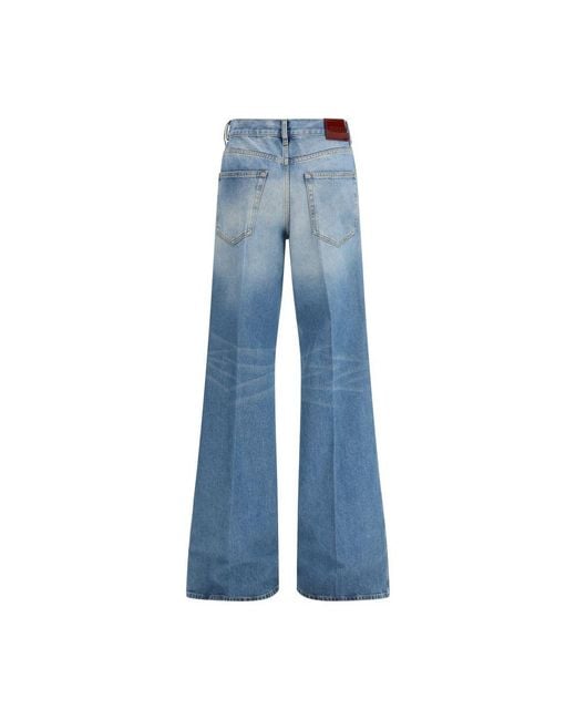 Gucci Blue Cotton Flared Jeans