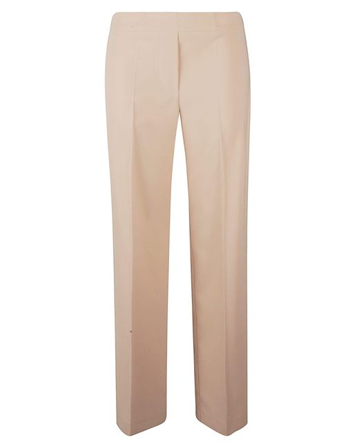 D.exterior Natural High Waist Plain Trousers