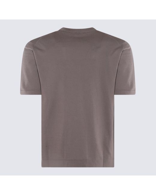 Piacenza Cashmere Brown Cotton T-Shirt for men