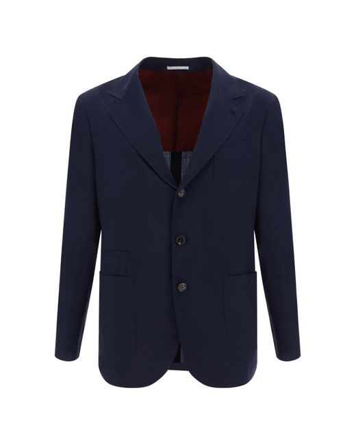 Brunello Cucinelli Blue Blazers E Vests for men