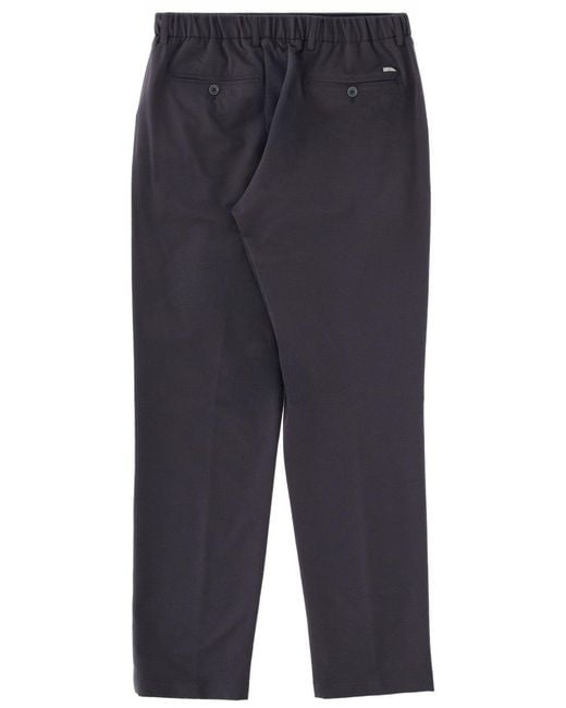 Herno Blue Tailored Pants Polyester Trousers for men