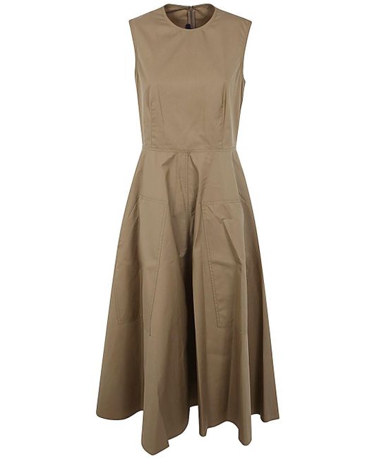 Sofie D'Hoore Natural Long Dress With Two Applied Pockets