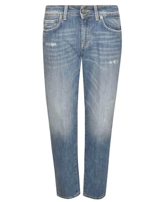 Dondup Blue Semi Distressed Jeans
