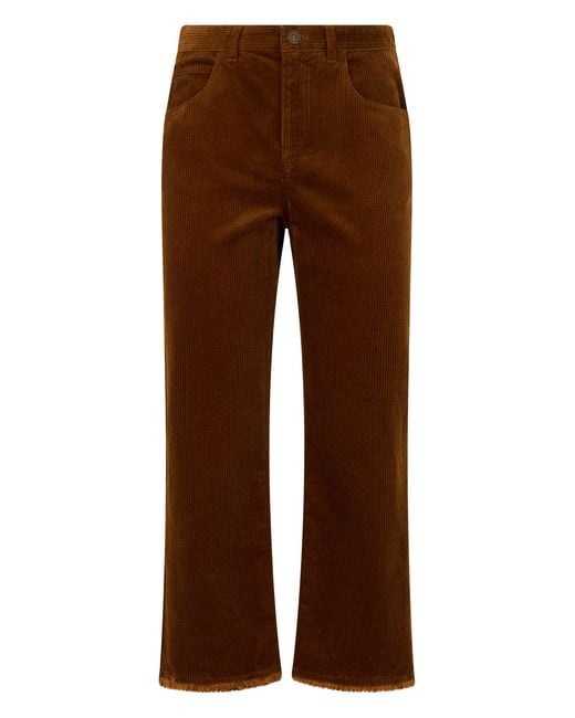 Isabel Marant Brown Flared Trousers Cotton