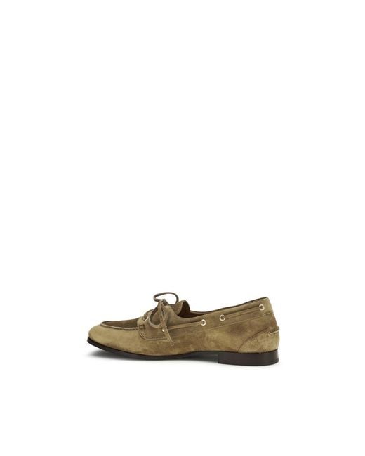Bally Green Beige Buffalo Leather Slip for men