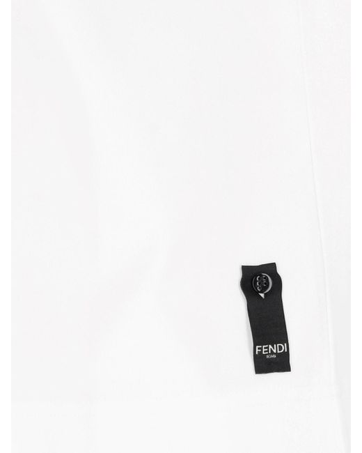 Fendi White Logo T-Shirt for men