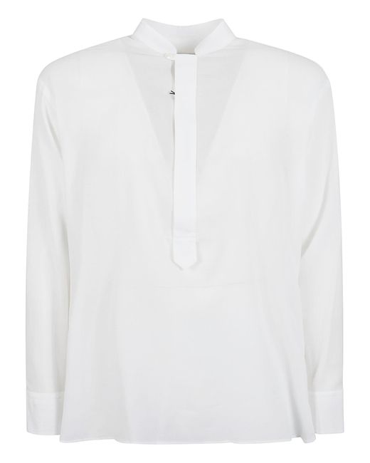 Lardini White Button-Less Shirt for men