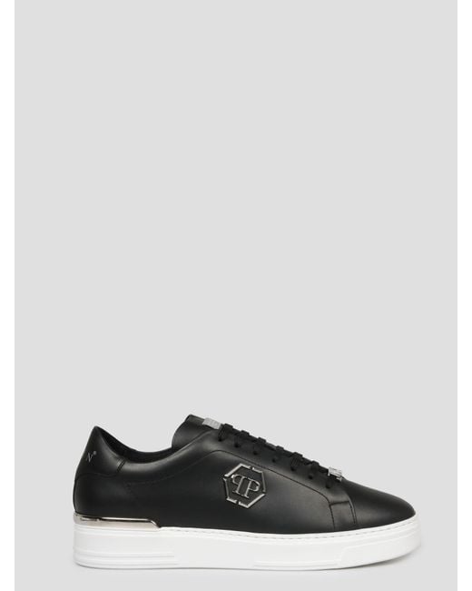 Philipp Plein Black Hexagon Low Top Sneakers for men