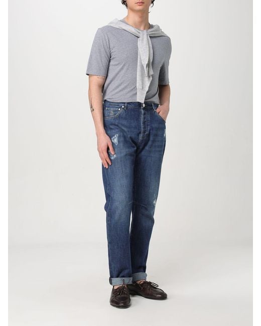 Brunello Cucinelli Blue Relaxedfit Distressed Jeans for men