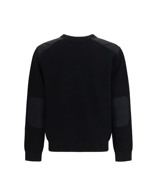 Moose Knuckles Black Crewneck Sweater Elowan Nylon; Other Fibres Sweatshirts for men