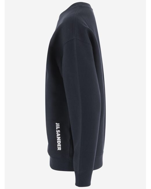 Jil Sander Blue Cotton Sweatshirt Knitwear
