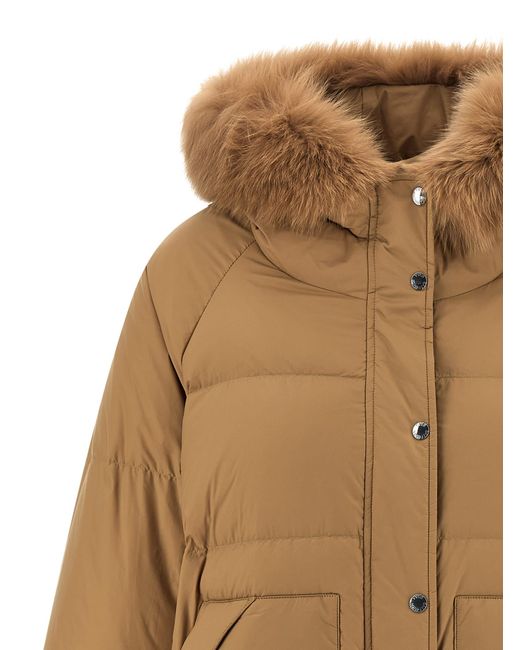 Salomon Brown Fur Insert Down Jacket