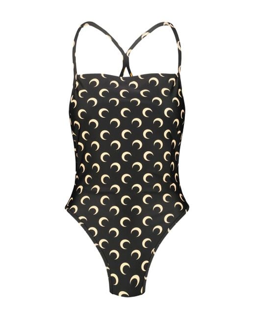 MARINE SERRE Black One Piece Swimsuit