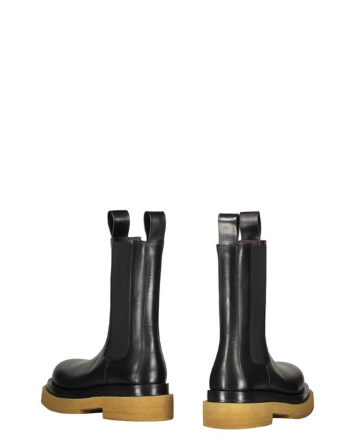 Bottega Veneta Black Lug Leather Boots for men