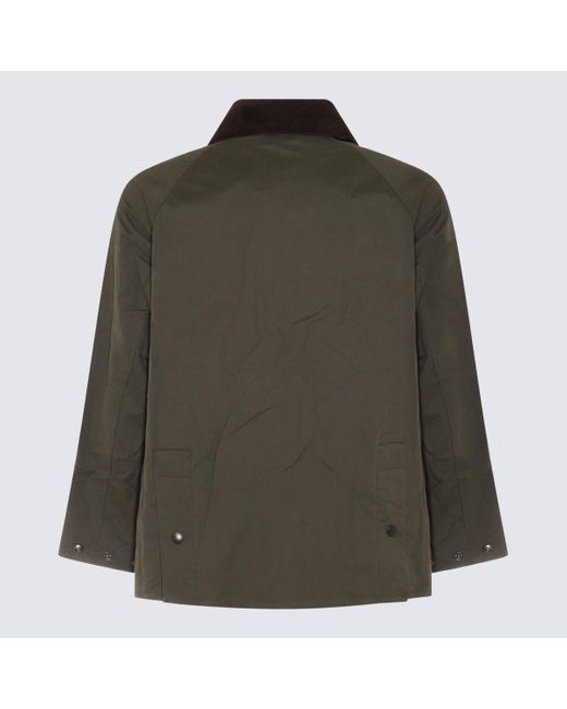 Barbour Green Khaki Cotton Blend Bedale Coat for men