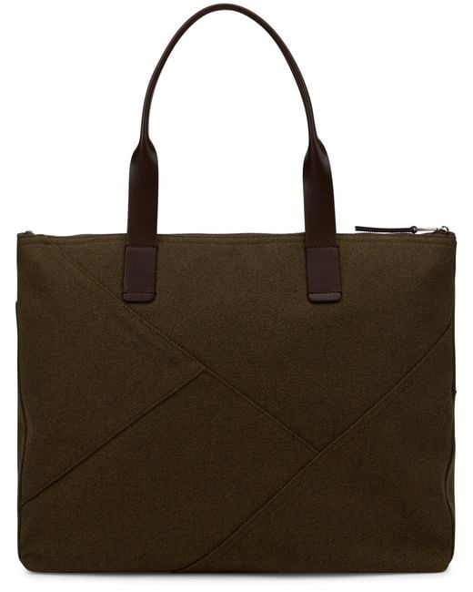 Dolce & Gabbana Brown Tote Bag Adamo Patchwork-Dark/Dark Cotton for men