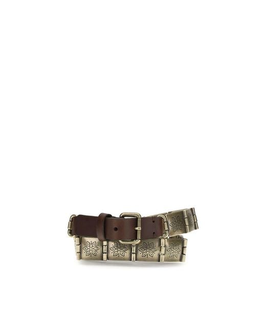 Etro Metallic Brown Calf Leather Bos Taurus Regular Belt
