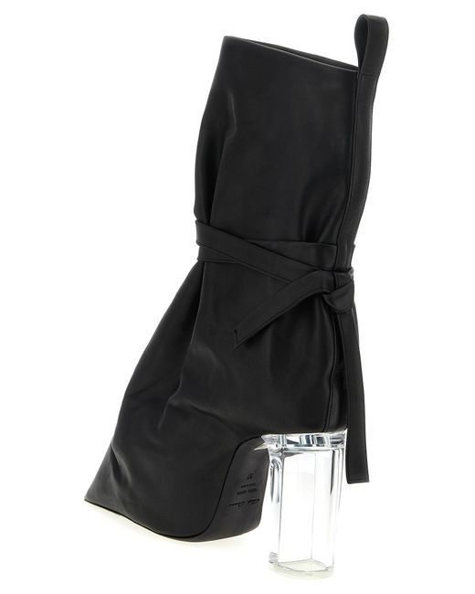 Rick Owens Black Solid Tied Taco Kiss Boots