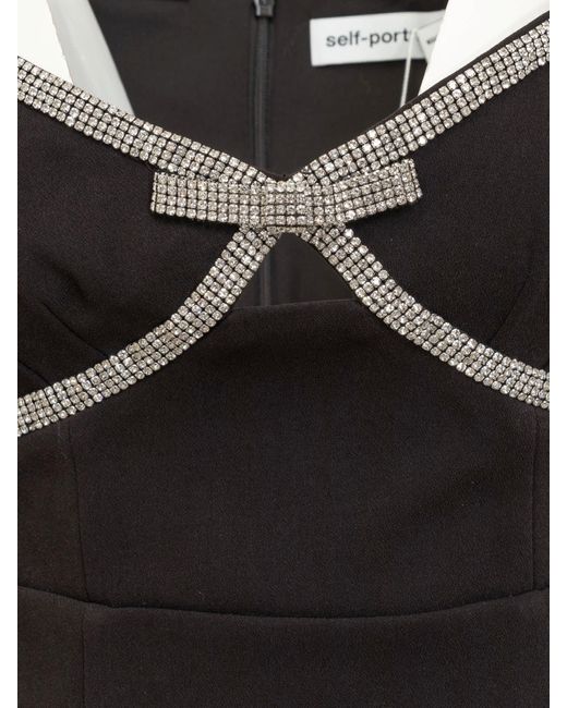 Self-Portrait Black Diamante Bow Dress
