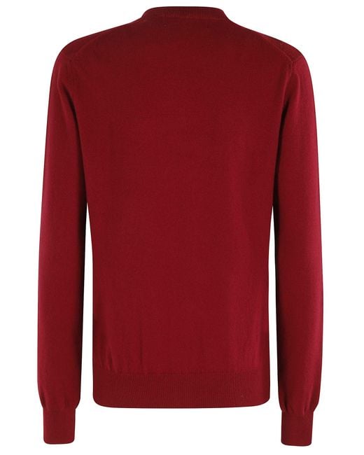 COMME DES GARÇONS PLAY Red Round Neck Cardigan Emblem