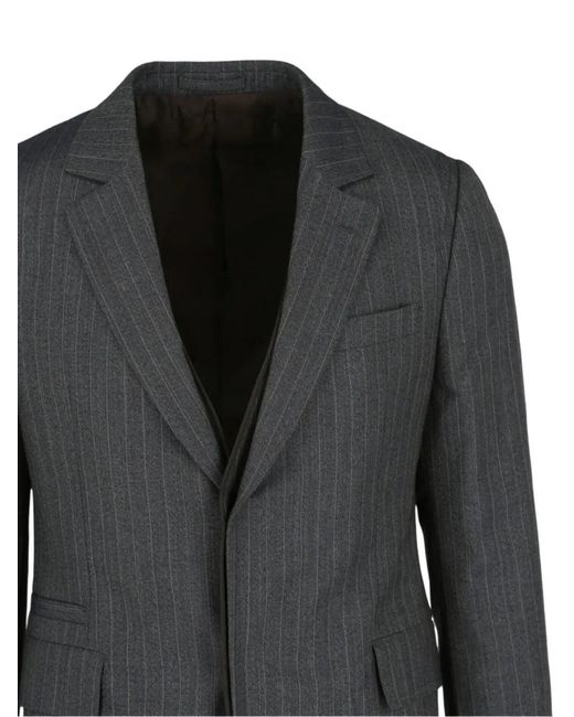 Ferragamo Black Pinstripe Buttoned Jacket for men