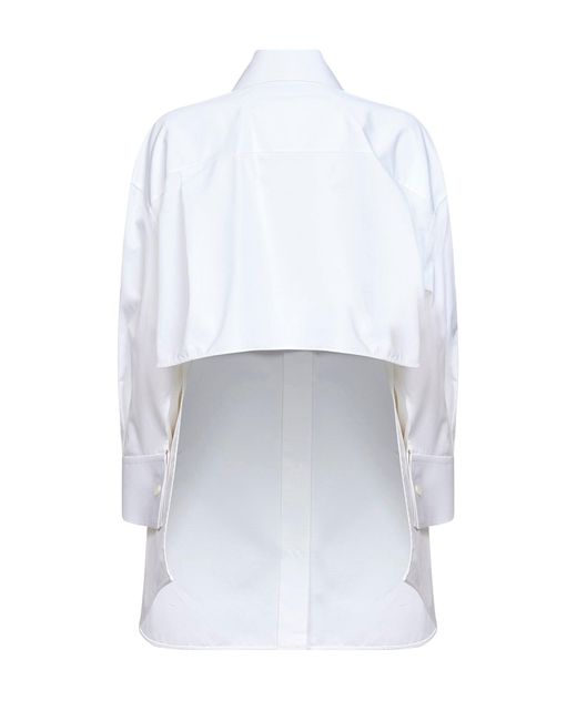 Givenchy White Poplin Asymmetric Shirt