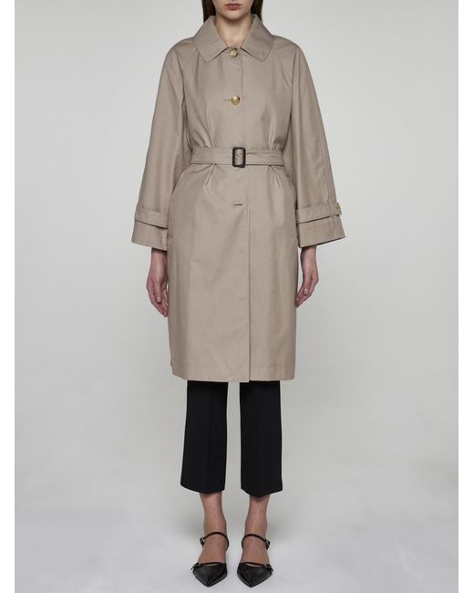 Max Mara The Cube Natural Cotton-Blend Single-Breasted Trend Coat