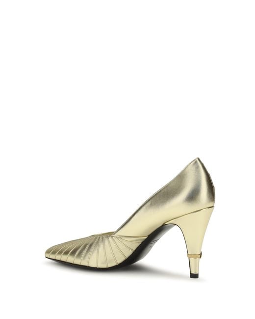 Versace White Pumps Metallic Leather Calf