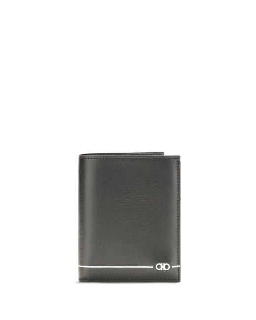 Ferragamo Gray Gancini Bifold Wallet Calf Leather Bos Taurus for men